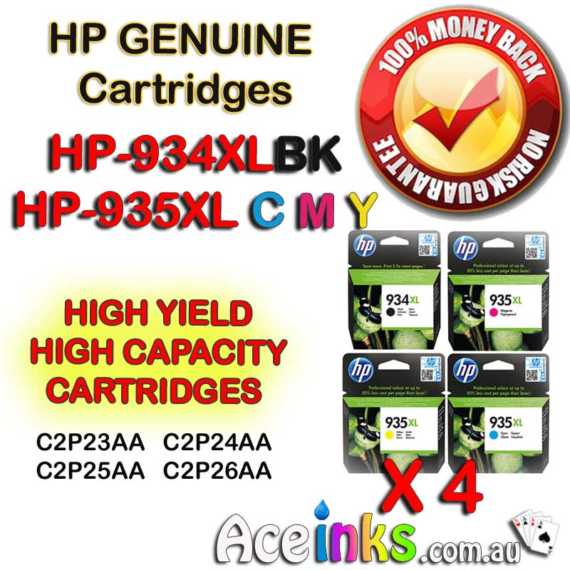 4 Combo GENUINE HP-934XL BK HP-935XL BK C/M/Y